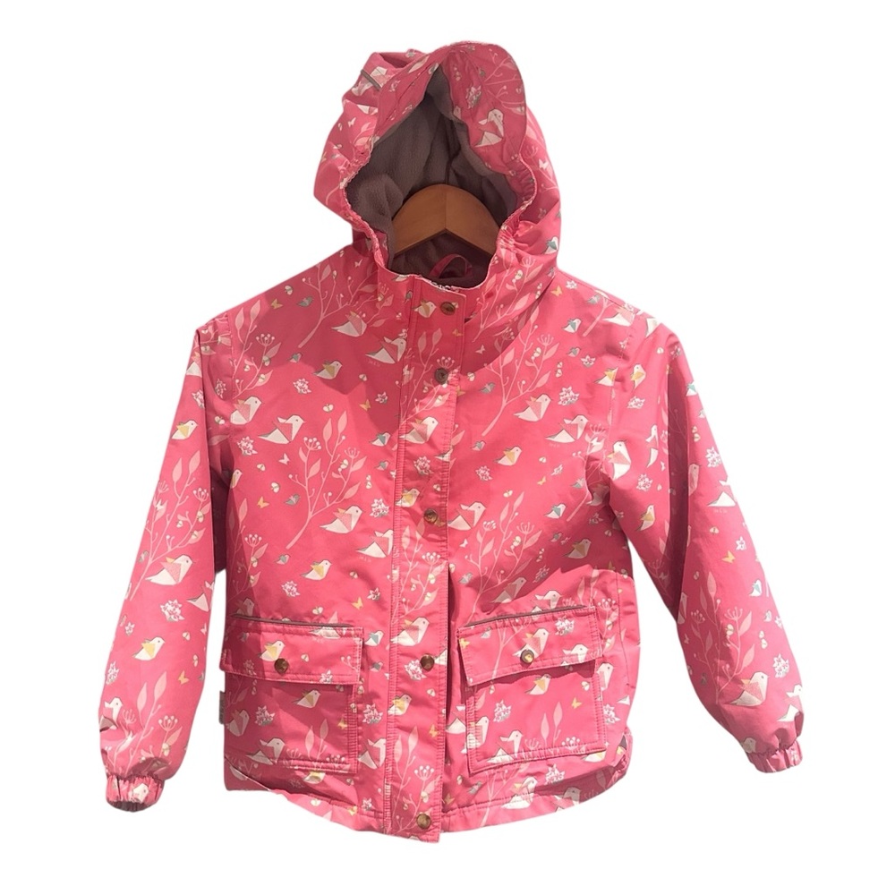 Jan & Jul Fleece Lined Rain Jacket‎ Origami Pink Waterproof Size 6